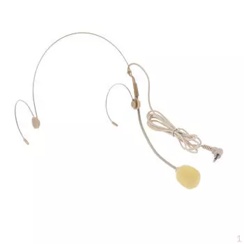 Желтый профессиональный двойной головной микрофон с гарнитурой L изгиб