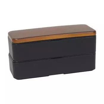 Желтый Studio Mies Long Angle Wood Grain Square 2 Tier Bento Black 73501 (МИИ) чёрный