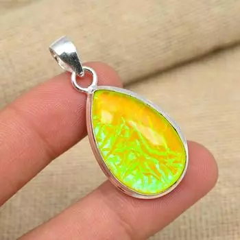 Желтый тройной опал, драгоценный камень, стерлинговое серебро 925 пробы, великолепные подвески ручной работы, ювелирные изделия 1.57 Inches жёлтый