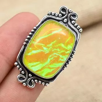 Желтый тройной опал, драгоценный камень, стерлинговое серебро 925 пробы, антикварное кольцо, ювелирные изделия ручной работы 4 жёлтый