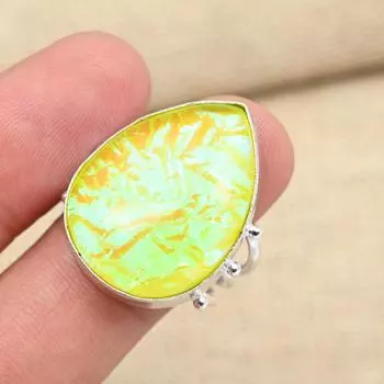 Желтый тройной опал, драгоценный камень, стерлинговое серебро 925 пробы, ювелирные изделия ручной работы, женское кольцо 4 жёлтый