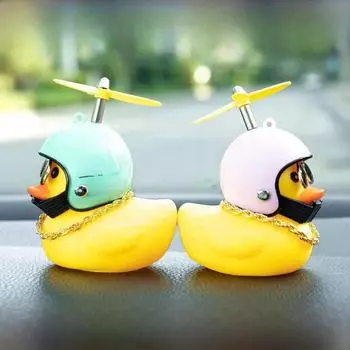 Желтый Утка Бамбук Стрекоза Шлем Велосипед и Украшение Электромобиля Car style social duck