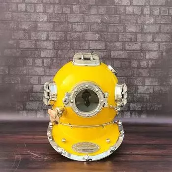 Желтый водолазный шлем Водолазный шлем ВМС США Mark V водолазный шлем Морской глубоководный водолазный шлем Декоративный для дома
