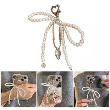 Жемчуг и бант, тепловой брелок, милые украшения, брелок с орнаментом, рюкзак, сумка, подвеска, подарок для девочек и женщин