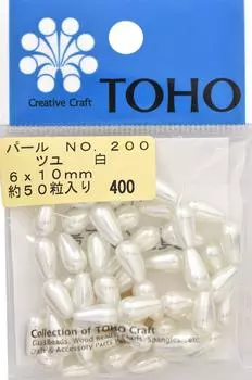 Жемчуг TOHO Tsuyu 6x10 мм белый 50 шт. примерно. приблизительно. №200