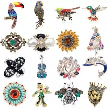 Жемчужина Бабочка Пчела Самолет Подсолнух Рождественская елка Брошь Булавка Значок Аксессуар Булавка