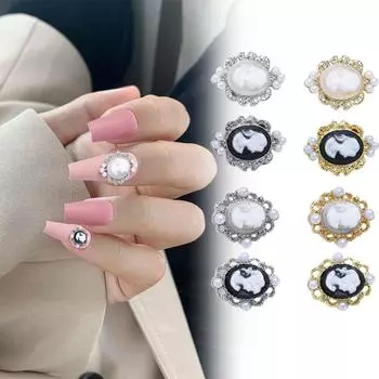 Жемчужина Роскошь Ретро Абстрактное Искусство Ногтей Стразы Красота Головные Украшения DIY Украшения Для Ногтей Маникюр 6