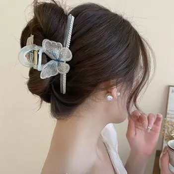 Жемчужная бабочка для волос с когтями, головные уборы, заколка в виде бабочки и акулы, корейский стиль, заколка для волос с бабочкой, вечерние