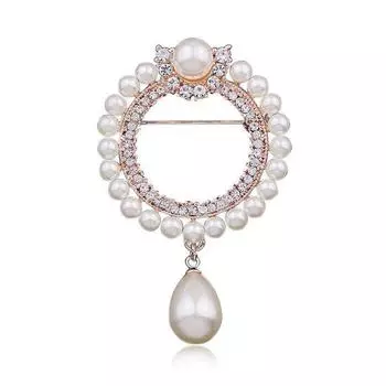 Жемчужная брошь-булавка Модные универсальные аксессуары Брошь из алмазного сплава Брошь на День матери Подарки Anti-Light золотой