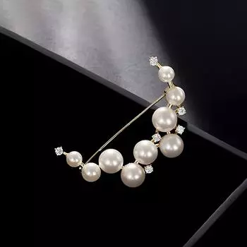 Жемчужная брошь-полумесяц, Женственность высшего класса, Роскошный корсаж, Легкая роскошь, Чувство нишевого дизайна, Анти-световые булавки и аксессуары