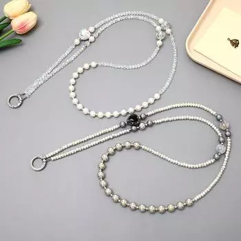 Жемчужная бусина шея висит длинная телефонная цепочка для iPhone для Samsung Xiaomi Huawei Realme универсальный телефон кулон брелок