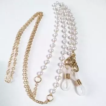 Жемчужная цепочка для очков, противоскользящая маска-цепочка с защитой от потери, подвесная веревочная маска, удобный ремень, регулируемая цепочка для очков