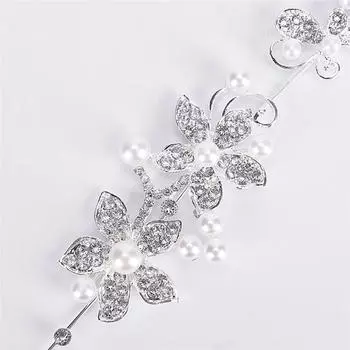 Жемчужная повязка на голову, серебряная свадебная тиара, свадебная заколка для волос белый