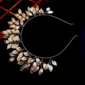 Жемчужная повязка на голову венок из листьев повязка на голову Mori невеста корона милая повязка на голову галстук свадебное платье венок для волос головной убор