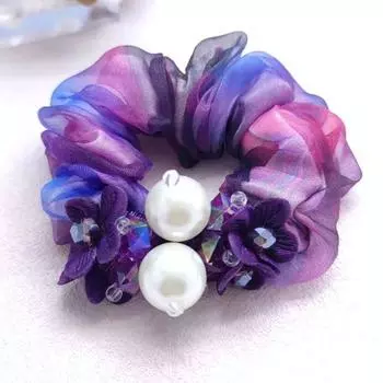 Жемчужная шелковая пряжа резинка для волос эластичные резинки для волос печатный головной убор цветок хвост простая и элегантная аксессуары для волос