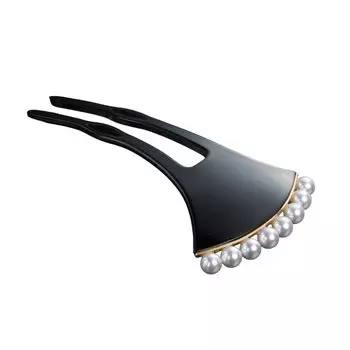 жемчужная шпилька для волос для входа и украшения для волос кимоно [Санби] в форме гинкго [Маленькое] украшение, Шпилька, Шпилька, в форме гинкго, выпускной, (Серебряный