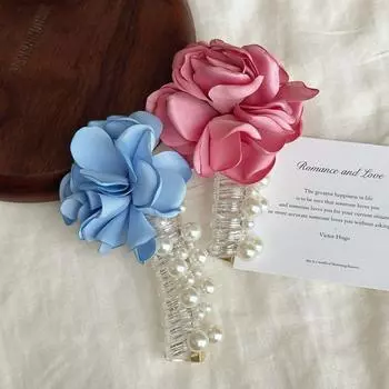 Жемчужная телефонная линия повязка на голову прямая коса резинка для волос телефонная проволока веревка для волос женская/детская розовый