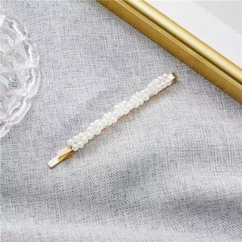 Жемчужная заколка для волос женская корейская простая золотая ретро заколка для волос цветок заколка-автомат заколка-краб ручной работы головной убор аксессуары для волос One Size