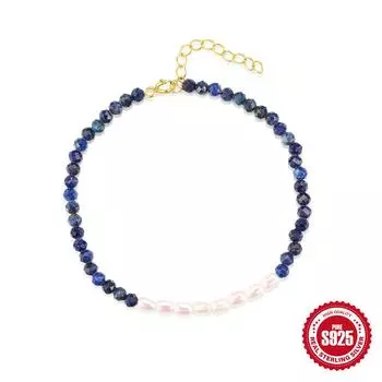 Жемчужно-голубой браслет из золотого камня, выполненный с нишевым дизайнерским чутьем, ретро-изысканный браслет, легкая роскошь, браслет из стерлингового серебра S925. 925 silver золотой