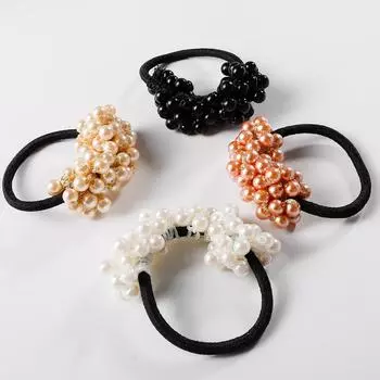 Жемчужное кольцо для волос, веревка, модные головные уборы для девочек, милая резинка, эластичная лента для волос, аксессуары для волос белый