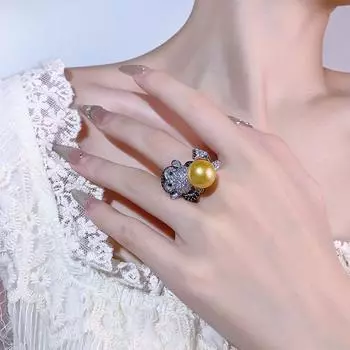 Жемчужное кольцо Милая милая обезьянка Австралия Белый жемчуг Наньянский жемчуг Мода Пригородная женская мода