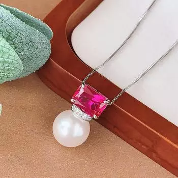Жемчужное ожерелье, фиолетовый свет изменит цвет, красная корундовая ключичная цепочка, модный и универсальный женский стиль
