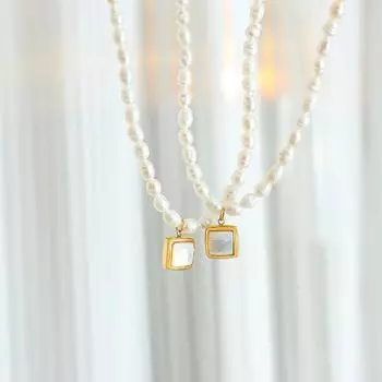 Жемчужное ожерелье из натуральной белой морской ракушки, кулон на ключицу, цепочка для ужина, модные аксессуары, водонепроницаемые