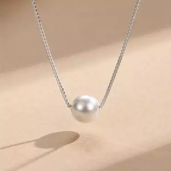 Жемчужное ожерелье из стерлингового серебра 925 пробы, жемчужное ожерелье из ракушек, цепочка в форме коробки, украшение для индивидуальности, темпераментная женская цепочка на ключицу 925 белый