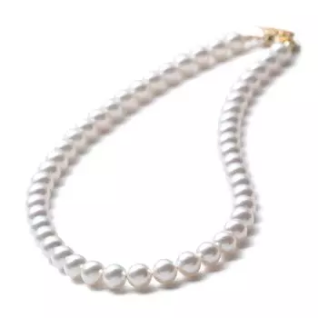 Жемчужное ожерелье класса люкс отечественного производства Grand Premium 8 мм 45 см из белого золота с 3-летней гарантией [VOTRE COUTURE]
