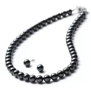 Жемчужное ожерелье класса люкс отечественный Гранд Премиум жемчуг для церемоний 8 мм 39 см серые серьги бренд 3 года гарантии