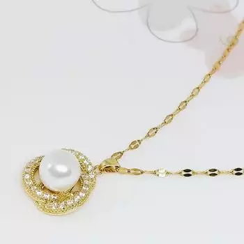 Жемчужное ожерелье Клевер Дизайн Ретро Ветер Фестиваль Циси Отправить Друзьям Сеть