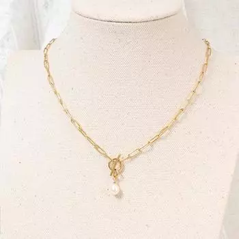 Жемчужное ожерелье, летняя модная универсальная цепочка на ключицу, простая цепочка со скрепками