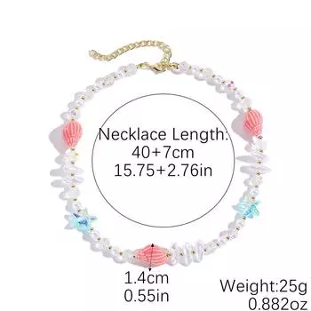 жемчужное ожерелье Ожерелье с кристальным сердцем Модное корейское волна Блестящая цепочка на ключицу Ожерелье Женское трендовое для вечеринки Подарки 25 Pink conch necklace