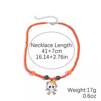 жемчужное ожерелье Ожерелье с кристальным сердцем Модное корейское волна Блестящая цепочка на ключицу Ожерелье Женское трендовое для вечеринки Подарки 25 Orange Rice Beads