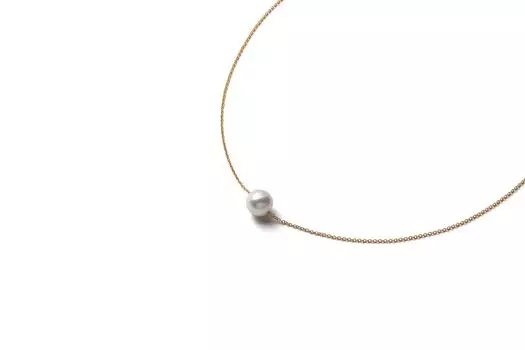 Жемчужное ожерелье с одной бусиной, цепочка-слайд, роскошный отечественный жемчуг премиум-класса, белое золото, 8 мм, бренд, 3 года [VOTRE COUTURE] Гарантия для женщин…