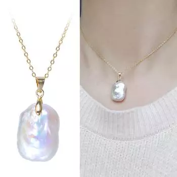 Жемчужное ожерелье в стиле барокко, 100% натуральный пресноводный жемчуг, колье-колье для женщин, модный подарок 2021 43cm+7cm белый