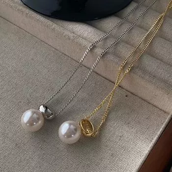 Жемчужное ожерелье, Золотая цепочка на шею в виде бобов, Модная легкая роскошная цепочка на ключицу в стиле феи, Цепочка для свитера в стиле французского романтического темперамента