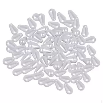 Жемчужные бусины, свободный жемчуг, искусственный жемчуг в форме капли, бусины в форме капли с отверстием для ожерелья White 6x10mm 400pcs_Small