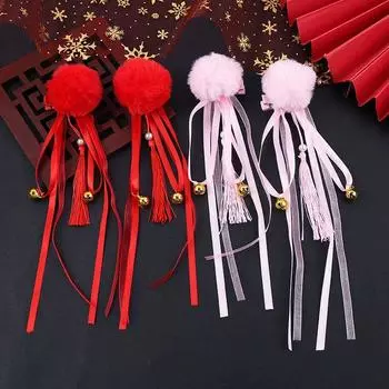 Жемчужные новогодние красные заколки-утконосы, праздничные шпильки, китайские заколки-ханьфу для волос, детские заколки J