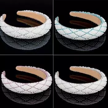 Жемчужные повязки на голову для женщин, блестящие кристаллы стразы повязка на голову для женщин бисерная повязка на голову для невесты повязка на голову для свадьбы мягкая повязка на голову для женщин искусственный жемчуг AB Rhinestones
