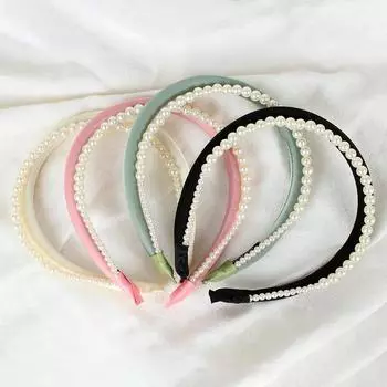 Жемчужные повязки на голову для женщин, черные повязки на голову, свадебные аксессуары для волос, эластичные ленты для волос для женщин, волосы на свадьбу, свидание, день рождения