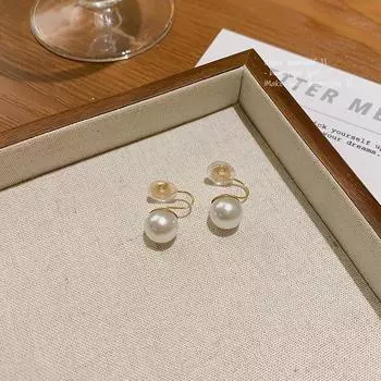 Жемчужные серьги-клипсы без отверстий для ушей, простые серьги-каффы, поддельные украшения для пирсинга, милые серьги для женщин 12mm