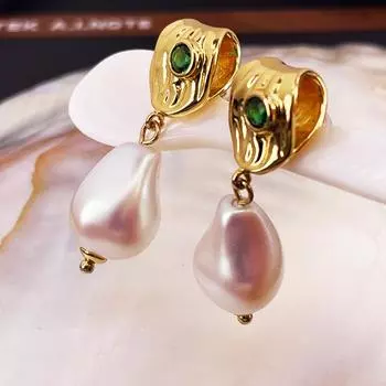 Жемчужные серьги серебряные серьги-иглы s925