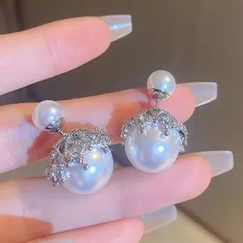 Жемчужные серьги серебряный