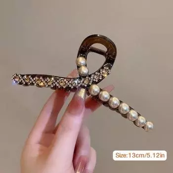 Жемчужные заколки для волос для женщин Зажим-акула Аксессуары для волос для девочек Ювелирные изделия 13CM