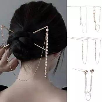 Жемчужные женские аксессуары для волос в китайском стиле шпилька для волос с жемчужной кисточкой палочка для волос инструмент для дизайна прически G