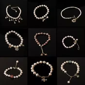 Жемчужный браслет для девочек, новые сетчатые красные ювелирные изделия, браслет в виде пчелы, простые ветровые женские аксессуары