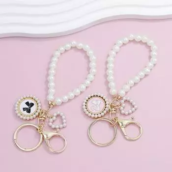 Жемчужный брелок с бусинами, ручная работа, цепочка для телефона, кулон, милый шарм, жемчужное украшение для сумок, телефонов, аксессуаров as the picture