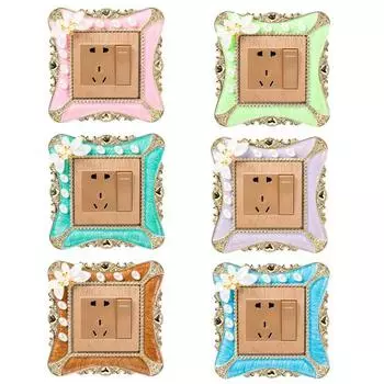 Жемчужный цветок крышка настенный переключатель наклейка квадратная розетка домашний декор спальни розовый