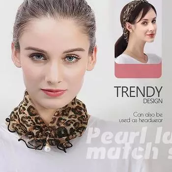 Жемчужный грибной край Золотой шелковый нагрудник Золотой кружевной сменный шарф Модный квадратный шарф разноцветный